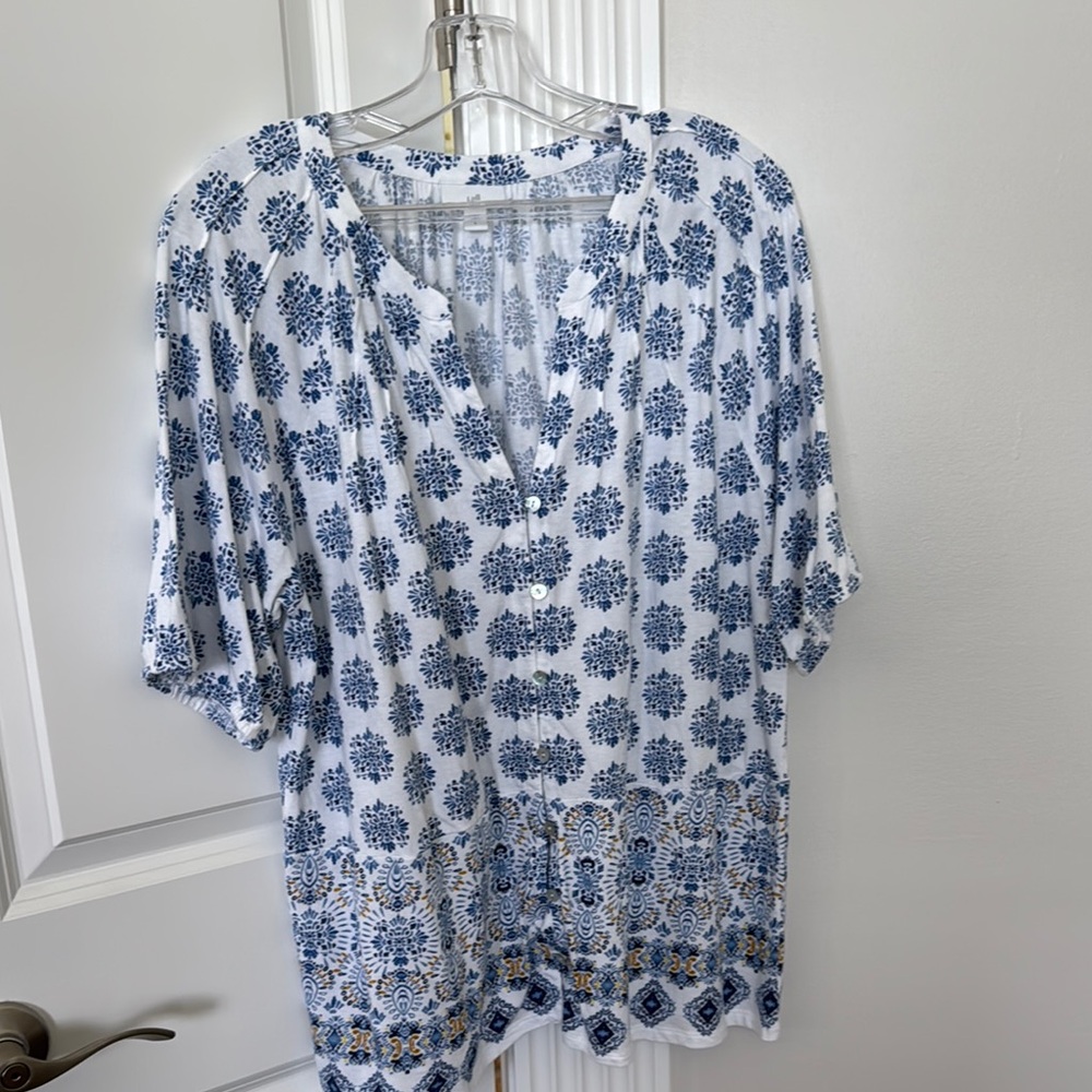 J. Jill Block print top